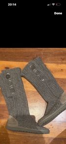Ugg Grey Knitted Boots - 38 - 5.5