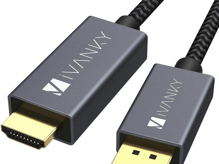 iVANKY 2M DisplayPort (Male) to HDMI (Male) 1080P Gold-Plated/Nylon-Braided Cable (Brand New/Warranty)