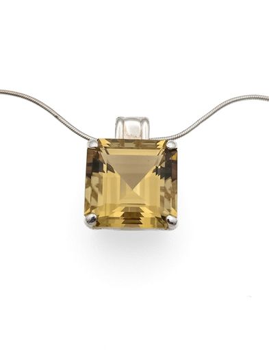 Vintage Citrine Sterling Silver Necklace