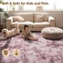 Rugs Living Room - 200x300cm Dark Pink Large Rug for Living Room - Ultra Soft Fluffy Shaggy Rugs for Bedroom, Indoor Nursery Carpets for Kids Room Home Decor, Non Shedding, Anti-Slip Backing Image 2
