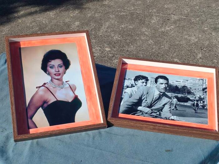 A large pair of Sophie Loren framed photos