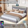Bed frame. King Size Bed 160cmx200cm. New In Box With Usb Ports And Led Lights. Image 7