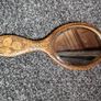 Antique Pokerwork Ladies Hand Mirror Image 2