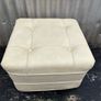 Retro vintage off white vinyl pouff c1960 Image 3