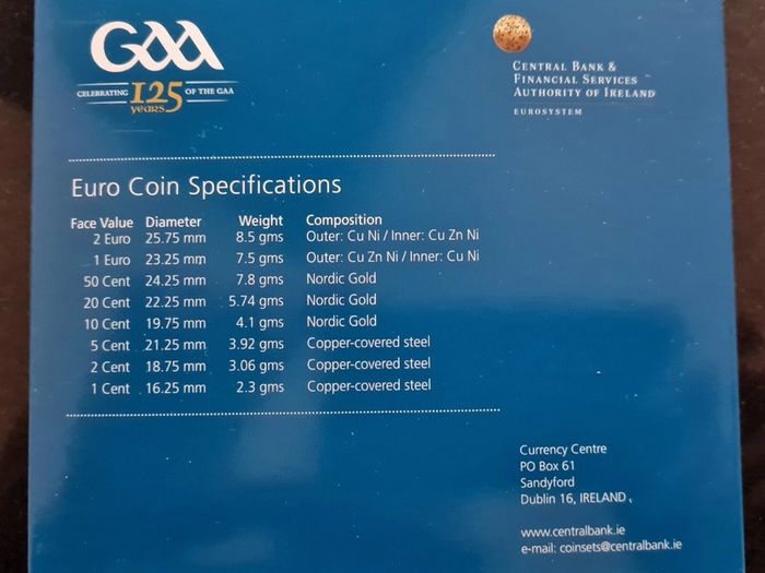 Ireland Official Mint Set 2009. 125th G.a.a. Anniversary