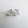 Vintage Sterling Silver 925 Round CZ Stud Earrings 1,79g Image 4