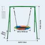 Swing Set for Backyard 100 cm Saucer Swing Seat with Heavy Duty A-Frame Metal Stand, 199.6 kg Load Capacity, Reinforced with Spiral Ground Anchors Image 7