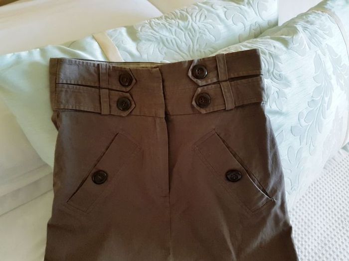 Khaki Green High Waist Skirt - Size 6