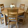 Oak Round Table with 6 chairs Image 4