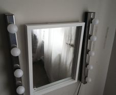 Ikea wall lights, 1 small wall mirror, 1x long wall mirror.