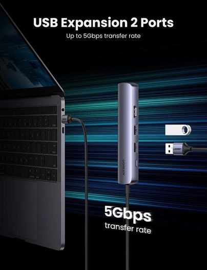 USB C Hub Type C to 3 Port USB 3.0 Dock with Gigabit Ethernet Adapter Micro USB Power for MacBook Pro Air Dell XPS 15 13 Chromebook Pixel Surface Book 2 Samsung S10 S9 Plus S8 Note 9 8