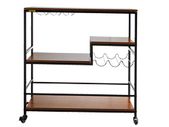 BRAND NEW 3-Tier Bar Wine Rack Serving Cart on Wheels Commercial Kitchen Food Truck Serving Buffet Sideboard Rack Glass Holder Home