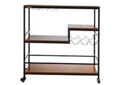 BRAND NEW 3-Tier Bar Wine Rack Serving Cart on Wheels Commercial Kitchen Food Truck Serving Buffet Sideboard Rack Glass Holder Home