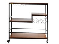 main image for ad BRAND NEW 3-Tier Bar Wine Rack Serving Cart on Wheels Commercial Kitchen Food Truck Serving Buffet Sideboard Rack Glass Holder Home