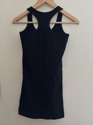 Long black racer back top