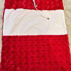 Medium Red Santa Sack with Drawstring, Plush Rose Fur, 46 x 71cm, Christmas Gift Bag