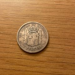 2 Pesetas, Spain, 1870