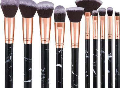 Makeup Brushes 10Pcs Marble Makeup Brush Set Foundation Powder Blush Blending Eyeshadow Brushes Sets (FREE POSTAGE)