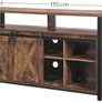 TV cabinet, TV table with 2 sliding doors, TV shelf for TVs up to 60 inches, TV cabinet with adjustable shelves, industrial design, vintage brown-black Image 4