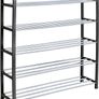 NEW SALE | 5 Tier Shoe Slots Rack - Space Saving Shoe Storage Organiser with Quick, Tool-Free Assembly - Shoe Slots Holds 15-20 Pairs - Dimensions (L) 75.5cm x (W) 18.5cm x (H) 75.5cm - Black Image 5