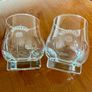 Pair Vintage Footed Hexagon Baileys Irish Cream Glassware Image 9
