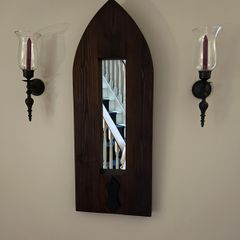 Wall mirror & candle holders