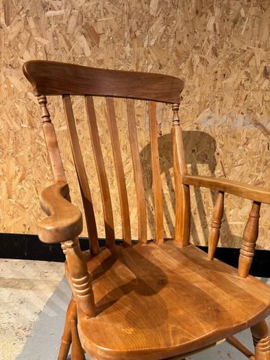 A Late Victorian farmhouse armchair.