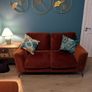 EZ Living Megan Rust Velvet 3-Piece Suite (2-Seater, Armchair & Footstool) Image 3