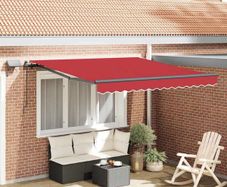 Retractable Awning Manual Red 350 x 250 cm Fabric