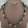 Antique Venetian African Style MultiColor Polka Dotted & Chevron Glass Beads Necklace Image 5