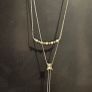 Sumiyaki Pearl and Diamante Double Necklace Image 5