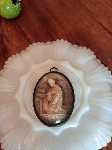 Antique Signed French Meerschaum, Saint Joseph.