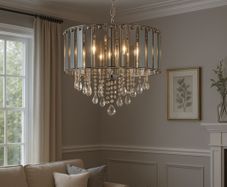 stunning modern crystal & glass chandelier
