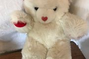 New Soft White Teddy with red paws