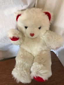 New Soft White Teddy with red paws