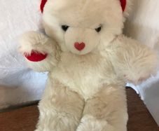 New Soft White Teddy with red paws