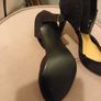 Black suede ladies ankle strap shoes Image 4