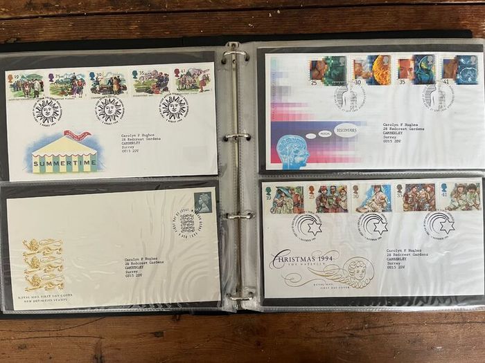 Collection of  78 UK First Day Cover stamps 1993 to 1998 in album