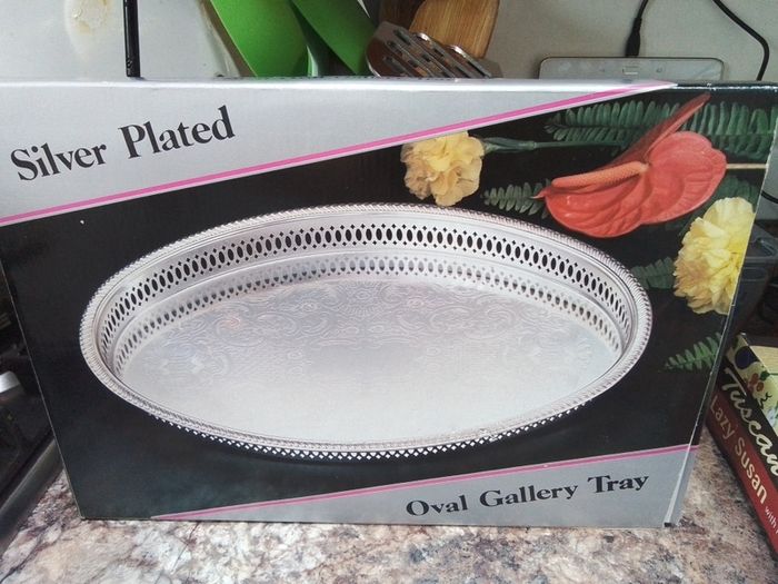 Silver Plated Ovel Gallery Tray