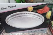 Silver Plated Ovel Gallery Tray