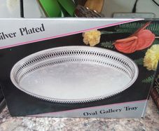 Silver Plated Ovel Gallery Tray