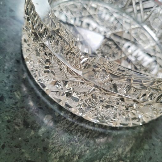 Vintage hobstar cut crystal ashtray