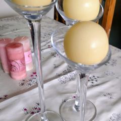duiske glass tall candle holders