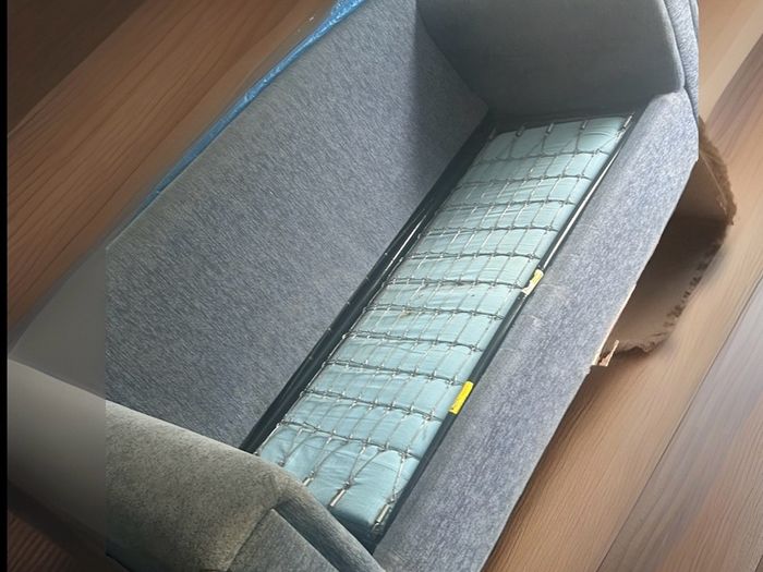 3 Seater Sofa Bed Blue Stripe