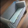 3 Seater Sofa Bed Blue Stripe Image 7