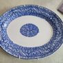 Vintage Finley Woolworth England Blue Oval Serving plate platter 10.75 INCH.  x9 INCH. Image 4