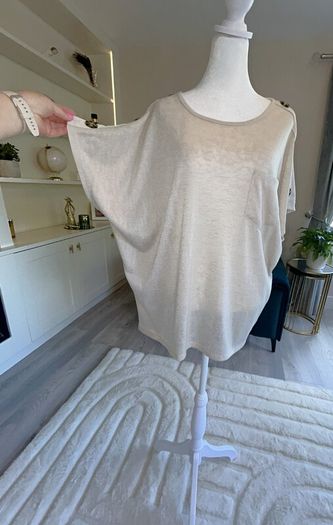 Brand-new Beige Short Sleeved Top