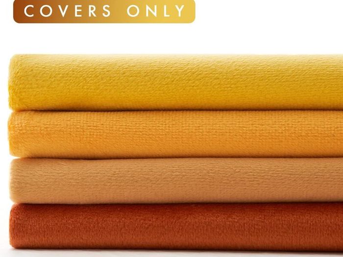 MIULEE Set of 4 Velvet Cushion Covers 45 x 45 cm Orange Invisible Zip - Brand New