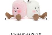New JELLYCAT Amuseables Pair of Marshmallows Bag Charm