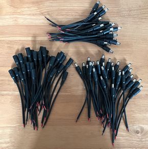 Job Lot 76 DC Power Pigtail Connectors - 28 Female + 48 Male